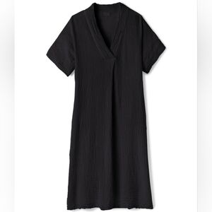 Honest Cotton Black Gauze Short Sleeve Dress Tulum Oversized size S/M
